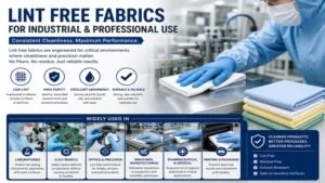lint free fabrics used in industrial, laboratory, and manufacturing environments