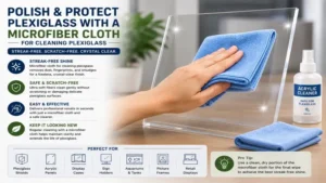 microfiber cloth for cleaning plexiglass polishing a clear acrylic panel to restore clarity and shine