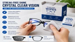 Portable best eyeglass wipes stored in a compact travel pack for quick cleaning anywhere.