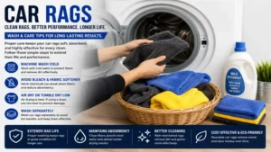 car rags being washed and maintained to extend their cleaning performance and durability
