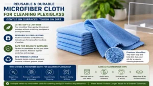 Reusable microfiber cloth for cleaning plexiglass designed for gentle daily cleaning and long-lasting performance