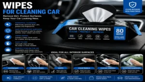 Wipes for cleaning car that help remove grime and maintain a clean vehicle interior