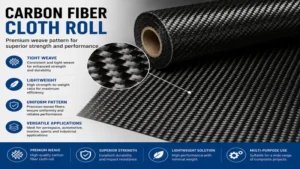 Detailed weave pattern of a carbon fiber cloth roll for advanced composite applications