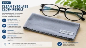 Fresh and reusable microfiber cloth showing the results of how to wash eyeglass cloth