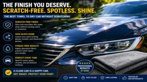 Scratch-free glossy finish achieved with the best towel to dry car without scratching