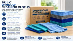 window cleaning cloths in bulk packs for janitorial services and commercial use