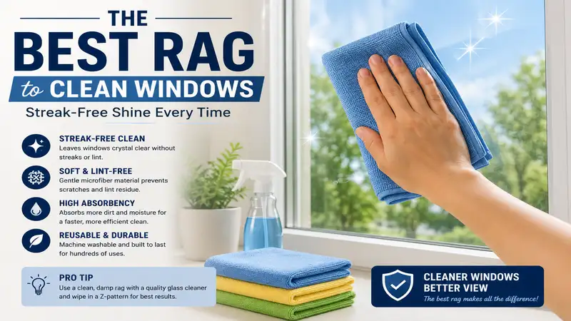 The best rag to clean windows for achieving a streak-free shine on glass surfaces at home or in the office.