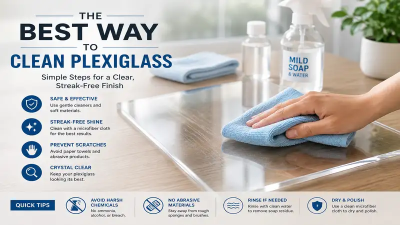 Best way to clean plexiglass using a soft microfiber cloth and gentle cleaning solution