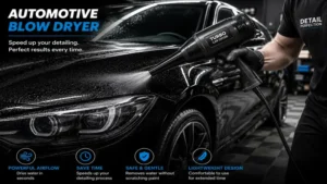 Automotive blow dryer used for efficient car detailing and drying