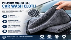 Car wash cloth with ultra-soft microfiber fibers for superior cleaning performance