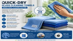 Glass cleaning towels featuring quick-drying fabric for efficient everyday cleaning